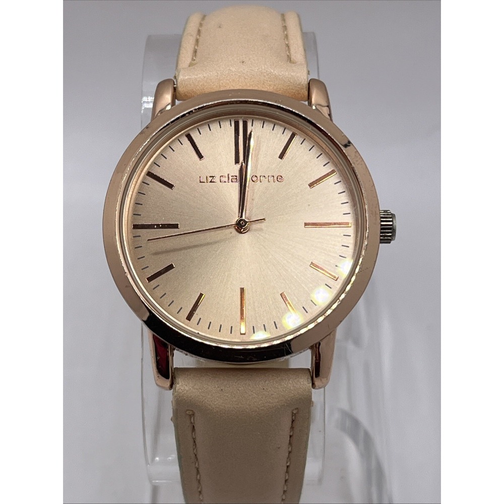 Liz‎ Claiborne Women's Quartz Watch Rose Gold 36mm Case- New Battery